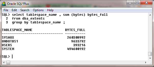 SQL Free space tablespace - SS64