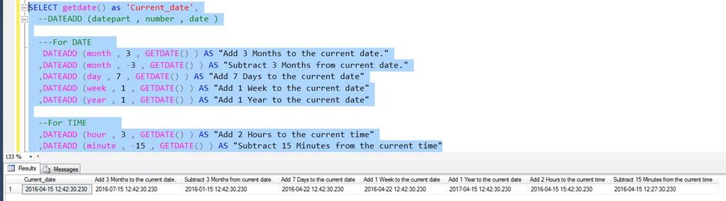 date add 7 days sql